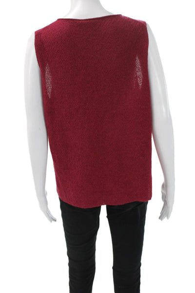 Eileen Fisher Womens Basic Wool Tank Red Sleeveless Round Neck Size L