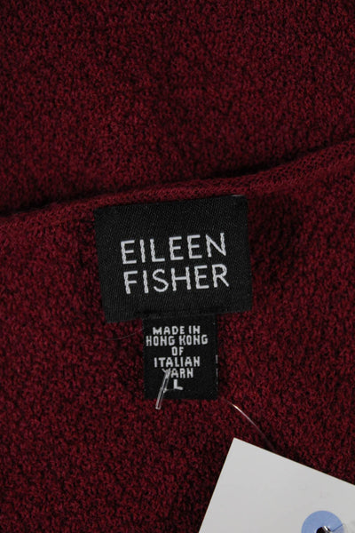 Eileen Fisher Womens Basic Wool Tank Red Sleeveless Round Neck Size L