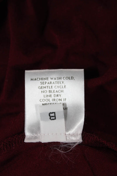 Eileen Fisher Womens Red Boat Neck Basic T-Shirt 3/4 Sleeve Rayon Size M