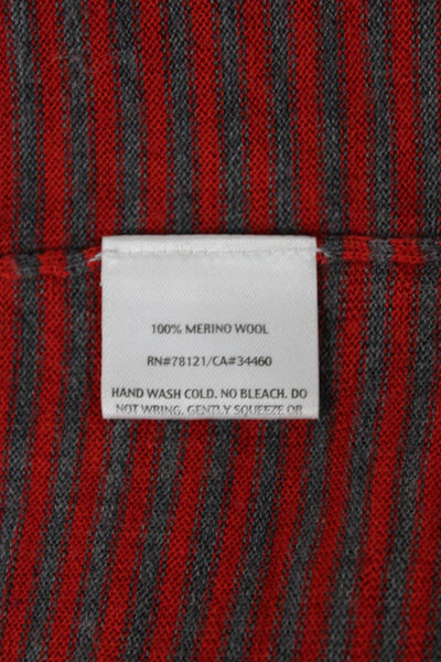 Eileen Fisher Womens Basic Merino Wool Striped Crew Long Sleeve T-Shirt Size M