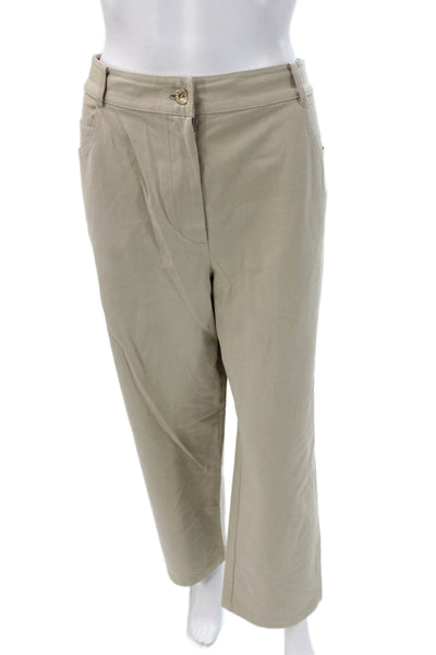 St. John Sport Womens Beige Khakis Cotton Button Size 16