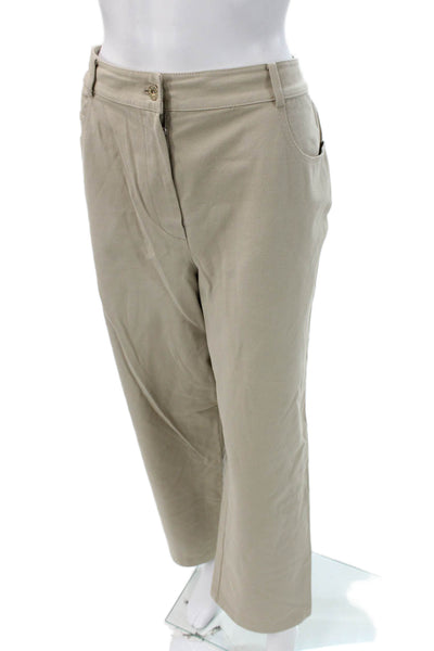 St. John Sport Womens Beige Khakis Cotton Button Size 16