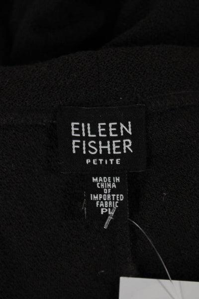 Eileen Fisher Womens Ankle Pants Black Viscose Pull On Size L Petite