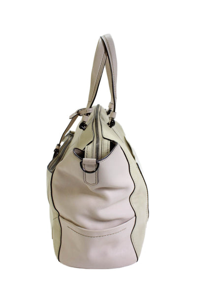 Reed Krakoff Womens Leather Color Block Tote Handbag Beige