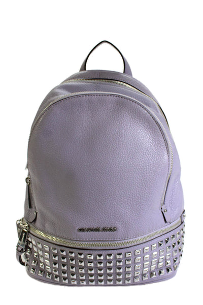 Michael Kors Womens Leather Studded Detail Backpack Light Purple
