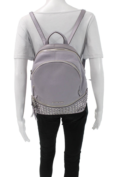 Michael Kors Womens Leather Studded Detail Backpack Light Purple
