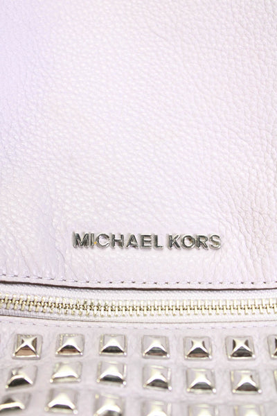 Michael Kors Womens Leather Studded Detail Backpack Light Purple