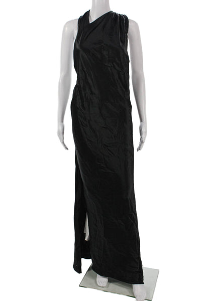 Nonchalant Label Womens Maxi Satin Halter Long Sleeveless Black Dress Size M