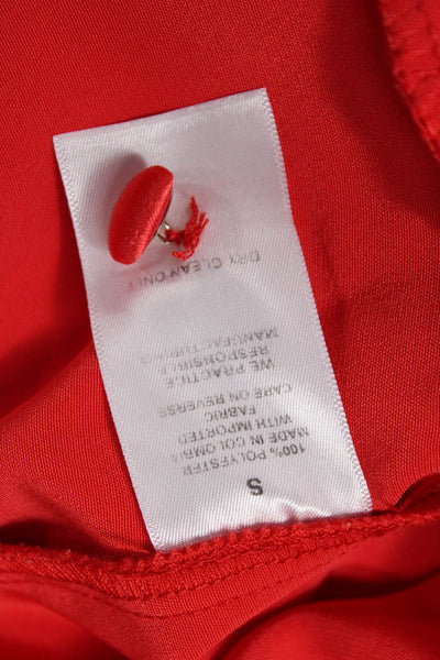 Nonchalant Label Women Red Collared Long Sleeve Shirt Dress Size S