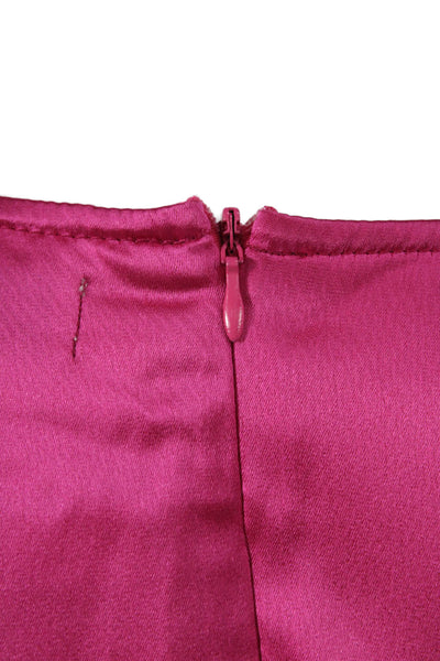 Nonchalant Label Womens Wrap Dress Pink Long Sleeve V-Neck Mid-Calf Size M