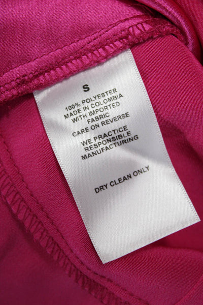 Nonchalant Label Womens Wrap Dress Pink Long Sleeve V-Neck Mid-Calf Size M