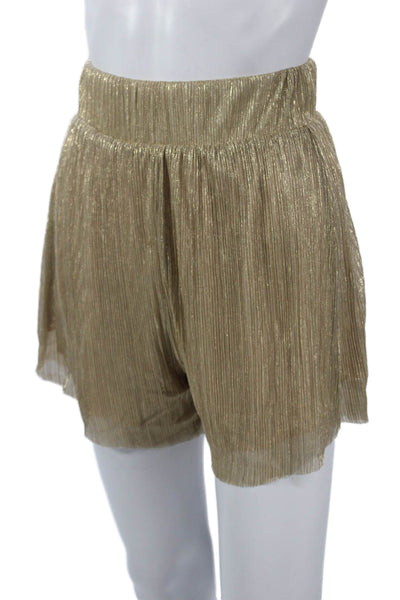 Nonchalant Label Womens Striped Gold Polyester Pull On Shorts Size S