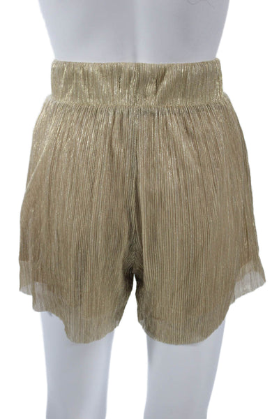 Nonchalant Label Womens Striped Gold Polyester Pull On Shorts Size S