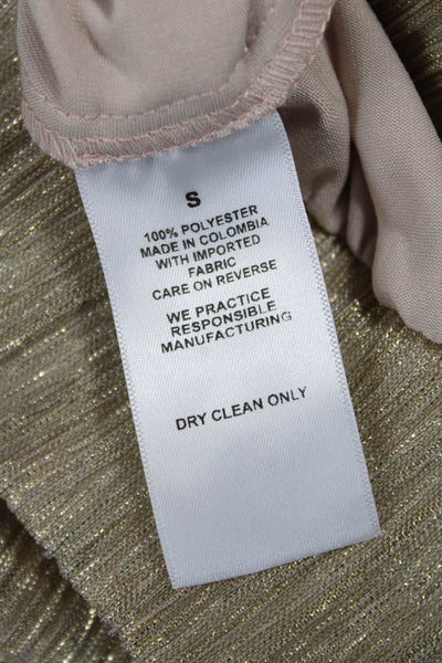 Nonchalant Label Womens Striped Gold Polyester Pull On Shorts Size S
