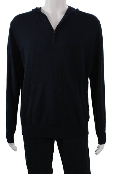 Banana Republic Mens Pullover Sweater High Neck Blue Cotton Size L