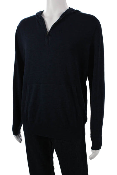 Banana Republic Mens Pullover Sweater High Neck Blue Cotton Size L
