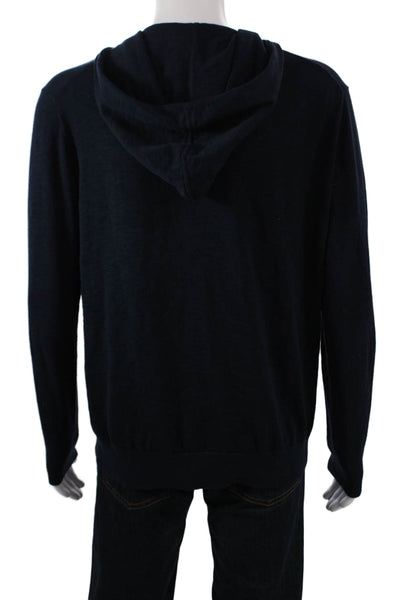 Banana Republic Mens Pullover Sweater High Neck Blue Cotton Size L