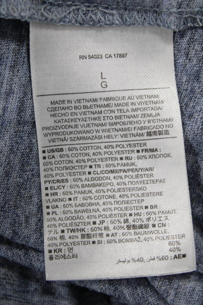 Banana Republic Mens Short Sleeve Collared Button-Up Polo Shirt Blue Size L