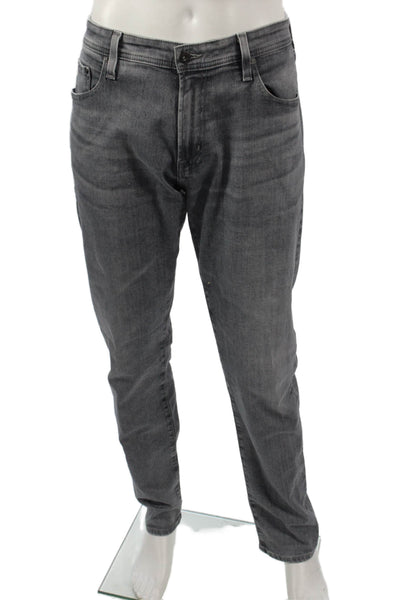 AG Adriano Goldschmied Mens Tapered Gray Cotton Blend Jeans Size 33