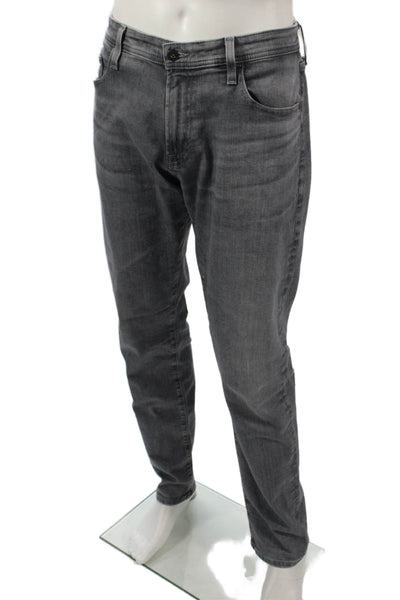 AG Adriano Goldschmied Mens Tapered Gray Cotton Blend Jeans Size 33