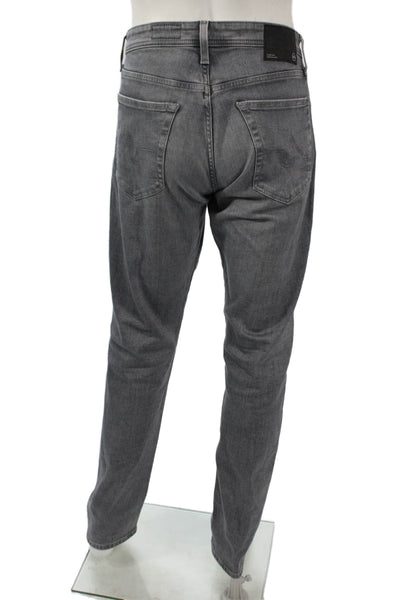 AG Adriano Goldschmied Mens Tapered Gray Cotton Blend Jeans Size 33