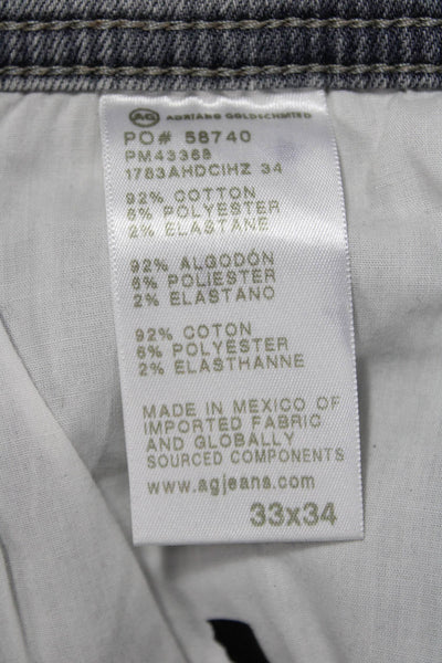 AG Adriano Goldschmied Mens Tapered Gray Cotton Blend Jeans Size 33