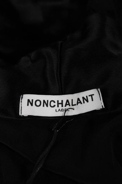 Nonchalant Label Womens Wrap Dress Black V-Neck Long Sleeve Size M