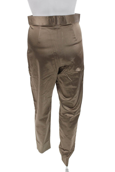 Nonchalant Label Womens Satin Brown Dress Pants Zip Inseam 32 Size S