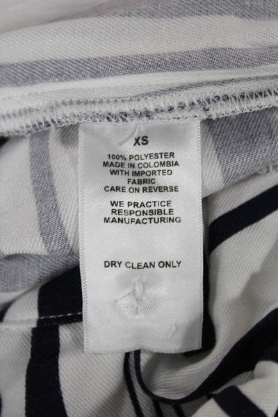 Intropia Women Dress Pants White Striped Polyester Button Size XS