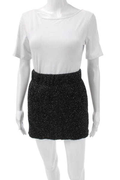 Nonchalant Label Womens Mini Black Polyester Skirt Pull On Short Size S