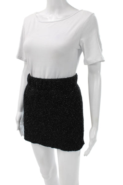 Nonchalant Label Womens Mini Black Polyester Skirt Pull On Short Size S