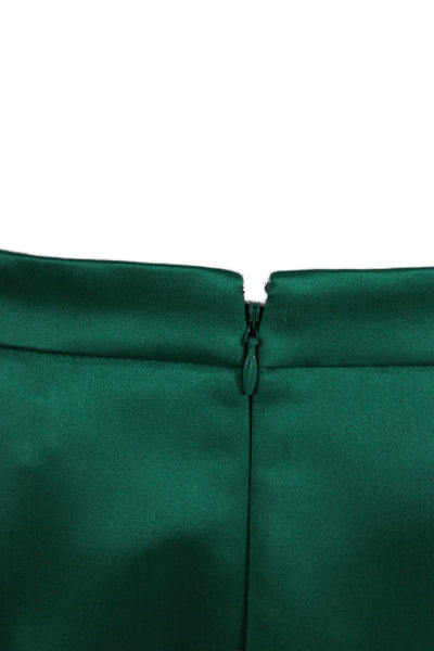 J Crew Womens Trumpet Skirt Green Long Polyester Zip Size 4
