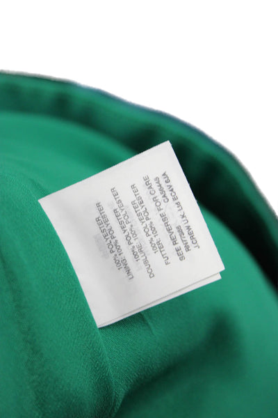J Crew Womens Trumpet Skirt Green Long Polyester Zip Size 4