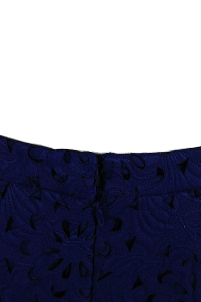 Banana Republic Womens Straight Pencil Skirt Blue Floral Polyester Zip Size 4