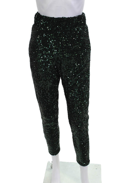 Nonchalant Label Womens Dress Pants Green Polyester Pull On Size XS