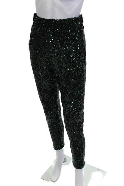 Nonchalant Label Womens Dress Pants Green Polyester Pull On Size XS