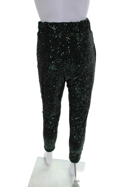Nonchalant Label Womens Dress Pants Green Polyester Pull On Size XS