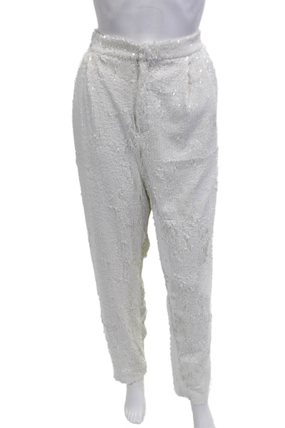 Nonchalant Label Womens Dress Pants White Polyester Blend Zip Size S
