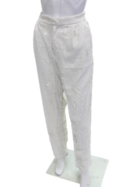 Nonchalant Label Womens Dress Pants White Polyester Blend Zip Size S