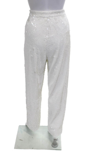 Nonchalant Label Womens Dress Pants White Polyester Blend Zip Size S