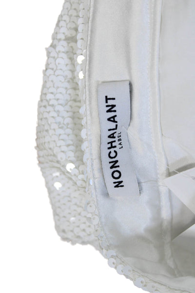 Nonchalant Label Womens Dress Pants White Polyester Blend Zip Size S