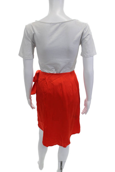 Nonchalant Label Womens Red Wrap Skirt Knee Length Polyester Size XS