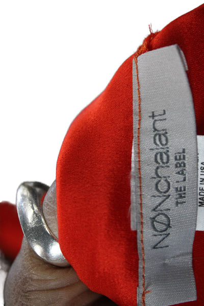 Nonchalant Label Womens Wrap Skirt Red Polyester Tie Knee Length Spring Size M