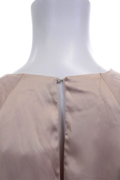 Nonchalant Label Womens Blouson Dress Beige Tie Knee Length Size S