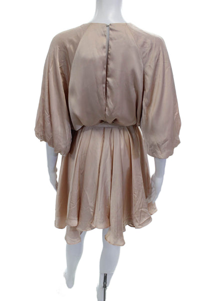 Nonchalant Label Womens A-Line Dress Beige Half Sleeve Round Neck Size XS