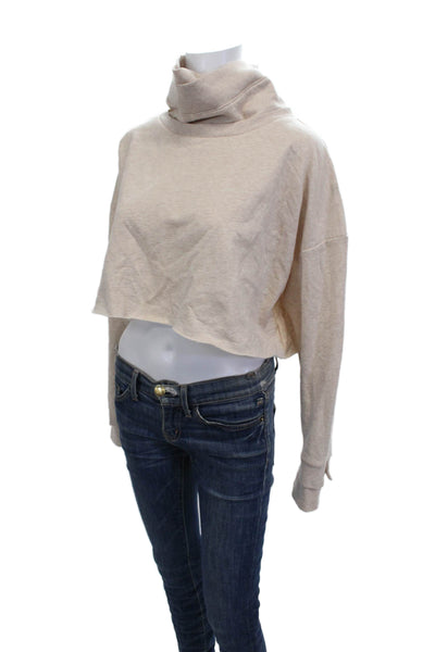 Nonchalant Label Women Pullover Sweatshirt Cowl Neck Beige Size S