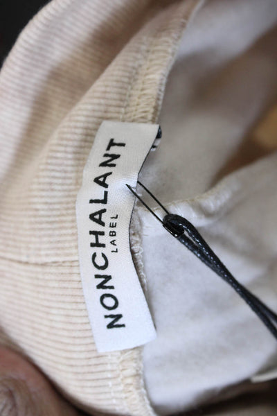 Nonchalant Label Women Pullover Sweatshirt Cowl Neck Beige Size S