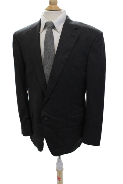 Canali Mens Wool Blazer Gray Button Size 54