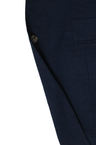Bonobos Mens Blue Check Blazer Button Closure Cotton Blend Size 42