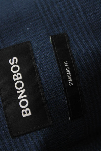 Bonobos Mens Blue Check Blazer Button Closure Cotton Blend Size 42
